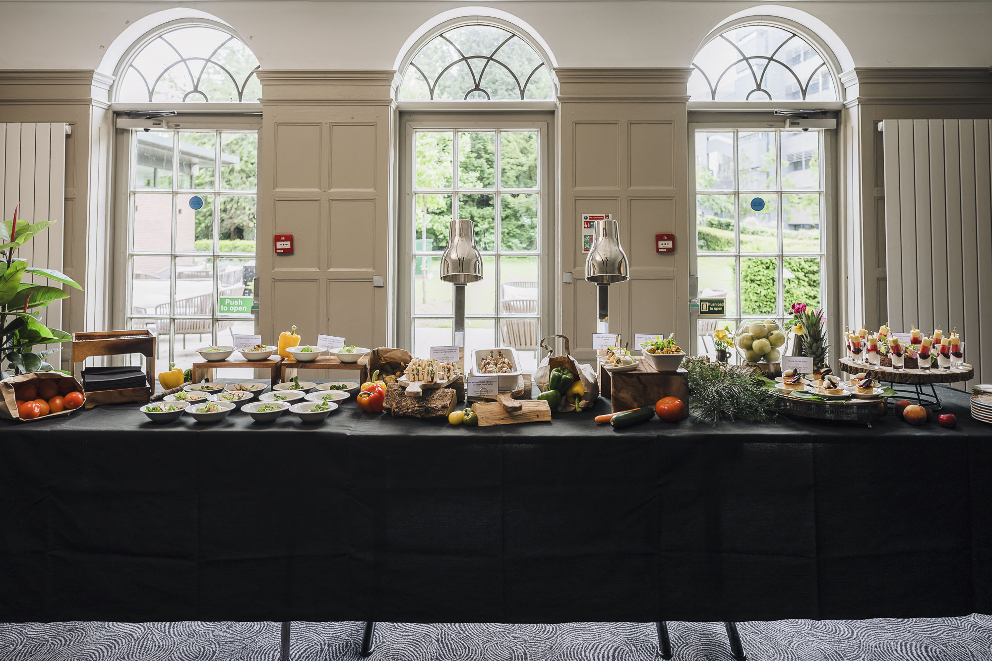 A range of dishes for a conference on table
