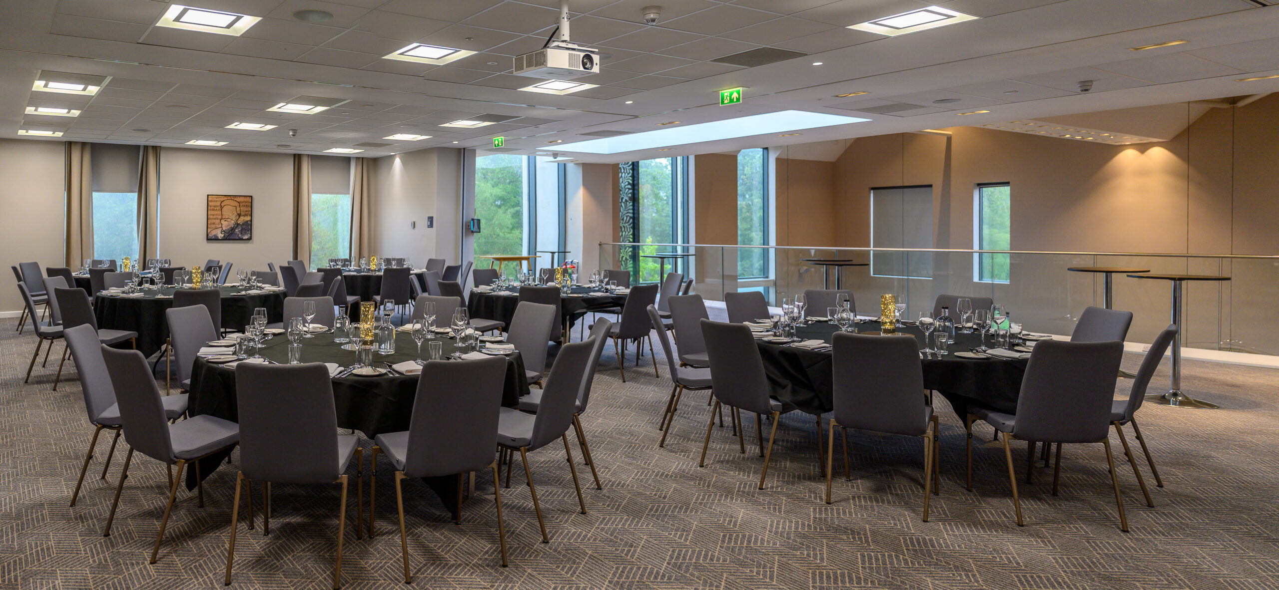 Composers suite set up in a banqueting layout